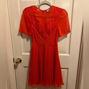 ASOS red polyester short sleeve dress, size 0, worn once.